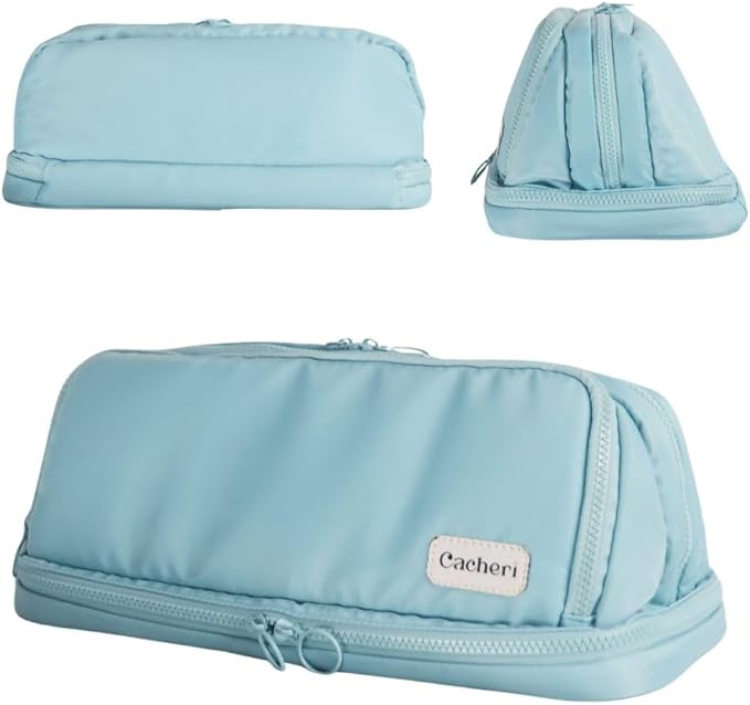 All in One Travel Toiletry Bag, Makeup Bag with Jewelry Compartment and Heat-Resistant Pocket for Hair Tools