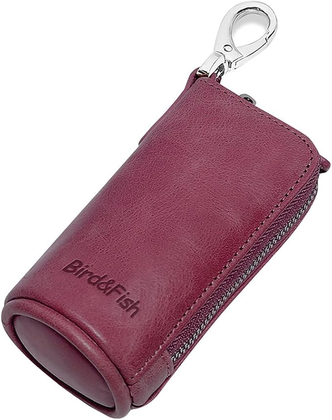 Multi Soft Genuine Leather Coin Purse Pouch, Car Key Case Wallet with Zipper,Pocket Wallet with Chain/Ring for Men Women …