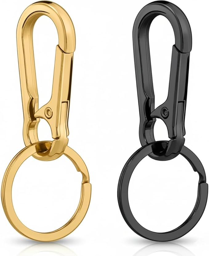 Metal Keychain Key Ring with Clip – Sleek Organizer for Car & Home – Purse Hook for Women & Men