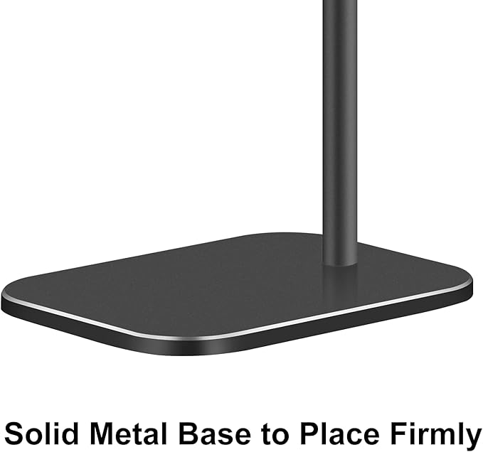 Headphone Stand Aluminum, Headset Holder with Solid Metal Base for Desk, Compatible with Most Headphones (Black)
