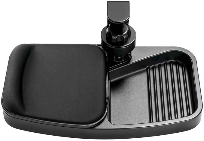 TRIPP LITE Under Desk Storage Tray Clamp-on Storage Tray w Mouse Pad, Wrist Rest - Office Desk Organizer 360 Swivel 5-Year Warranty (DMUDSC)
