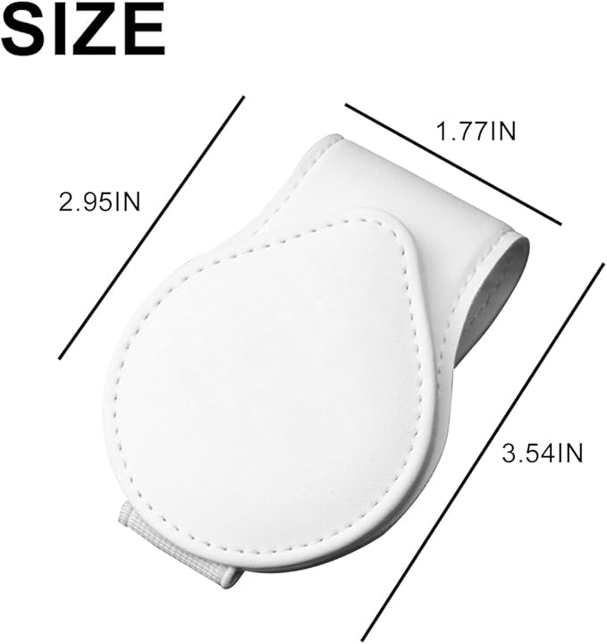 Mandark Magnetic Sunglass Holder for Car Visor, Leather Vehicle Eyeglass Hanger Clip, Automotive Interior Ticket Card Glasses Organizer Clamp Accessories, Universal for SUV, Sedan, Truck(White)