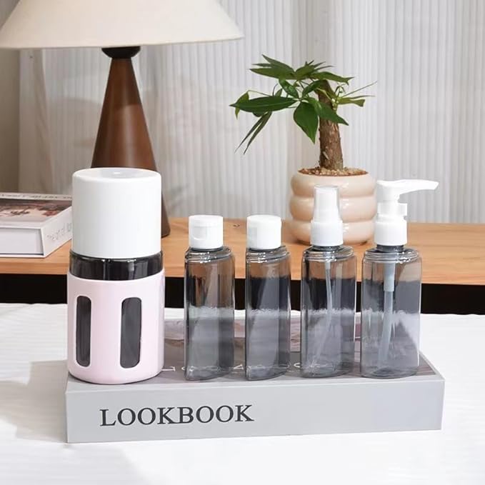 4 in 1 Travel Dispenser, 4 Pack Travel Bottles for Toiletries, Leak Proof Travel Size Containers, Portable Containers for Shampoo Lotion Conditioner Cream (GREEN 60ML)