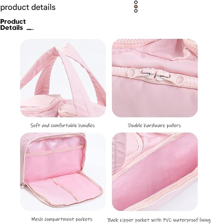 Toiletry Bag,Lightweight Travel Bag for Man and Women, Puffy Cosmetic Makeup Bag Organizer with Handle for Accessories,Essentials, Toiletries, Travel Small Bag (57bai)