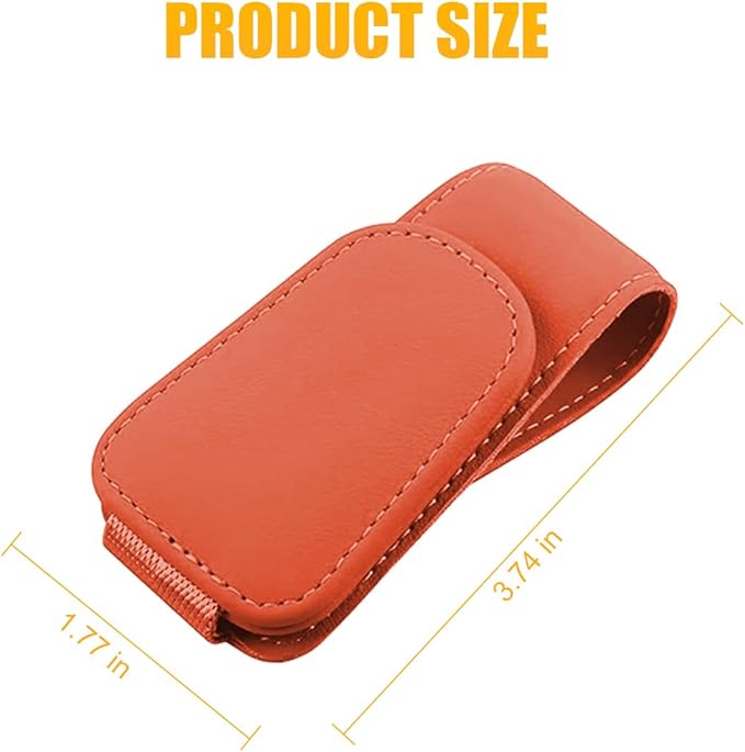 AICEL Sunglasses Holders for Car Sun Visor, Leather Eyeglasses Hanger Mounter, Magnetic Glasses Holder and Ticket Card Clip, Auto Interior Accessories Universal for SUV Pickup Truck