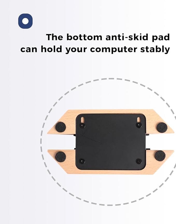 Adjustable Vertical Laptop Stand, MacBook Holder Wood Stand, Wooden Laptop Stand, Vertical Laptop Holder for Desk, Width Adjustable Dock Fits All MacBook/Surface Pro