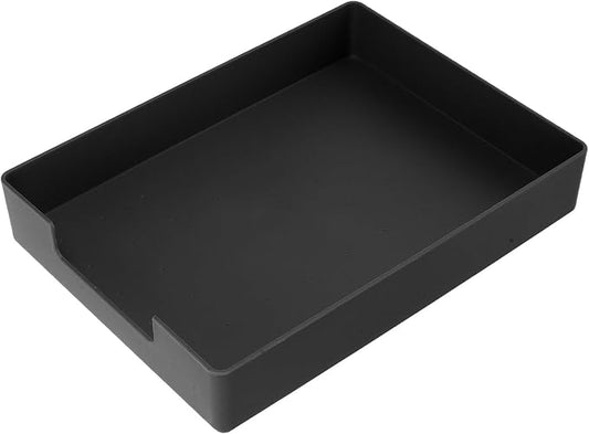 Desk Organizer Box A4 Size Sundries Storage Container with Dividers Stackable Office File and Document Holder for Desktop Stationery Storage Black