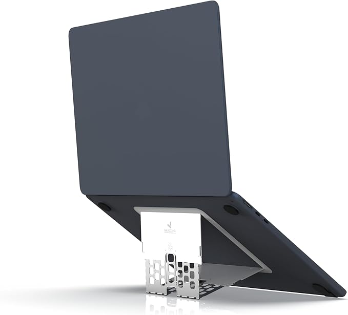 Paper-Thin Stand for MacBook, Laptop Riser, Slim Portable Ergonomic Ventilated Stand, 6 Adjustable Heights from 2.1" to 3.6", Compatible with Laptops Up to 18?? US Patented (Snow White)