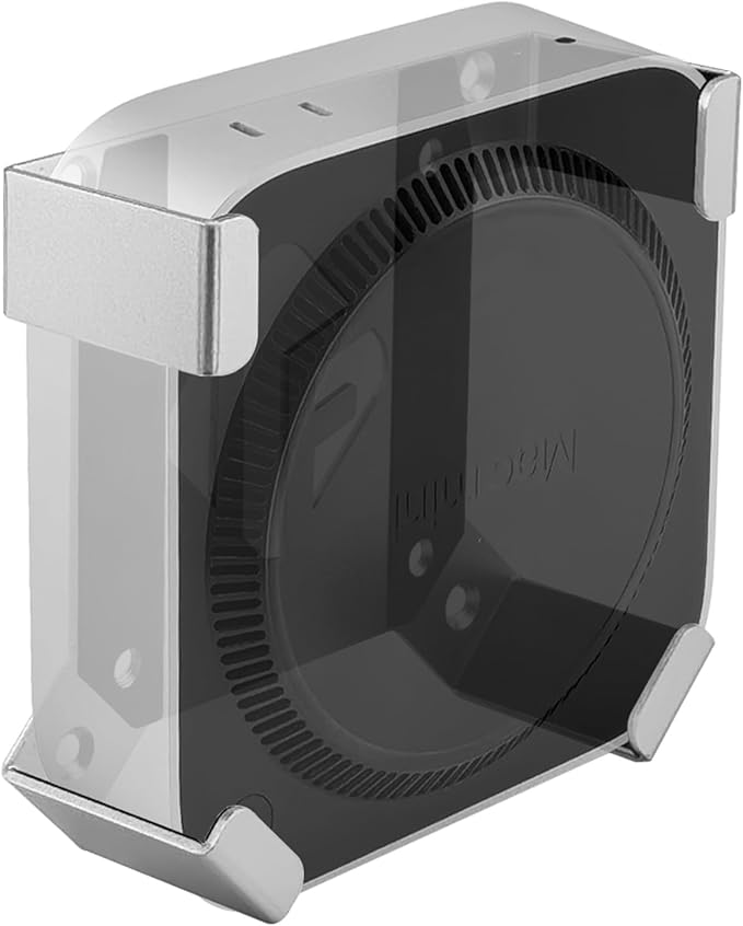 IFCASE Mac mini M4 Pro Mount, Behind Monitor, Under Desk, Wall Mount Stand for Mac mini M4/M4 Pro 2024 Compatible VESA Holder with Anti-Scratch Pad (Silver, 2 Pack)
