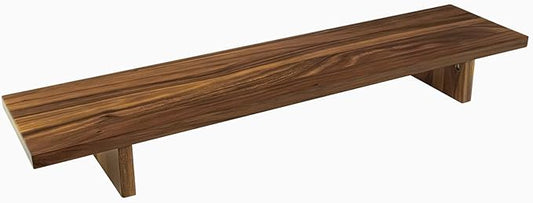 Desky Monitor Stand – Ergonomic Wood Riser for Single or Dual Monitors, Desk Shelf Organizer to Elevate Screen Height – Saman Hardwood