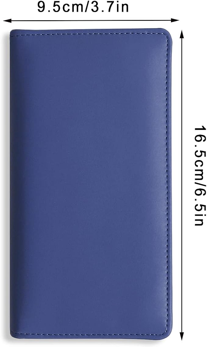 Sanlykate Leather Checkbook Cover for Men and Women, Check Book Case Card Holder with Free Divider, Standard Register Duplicate Checks with pen inserts