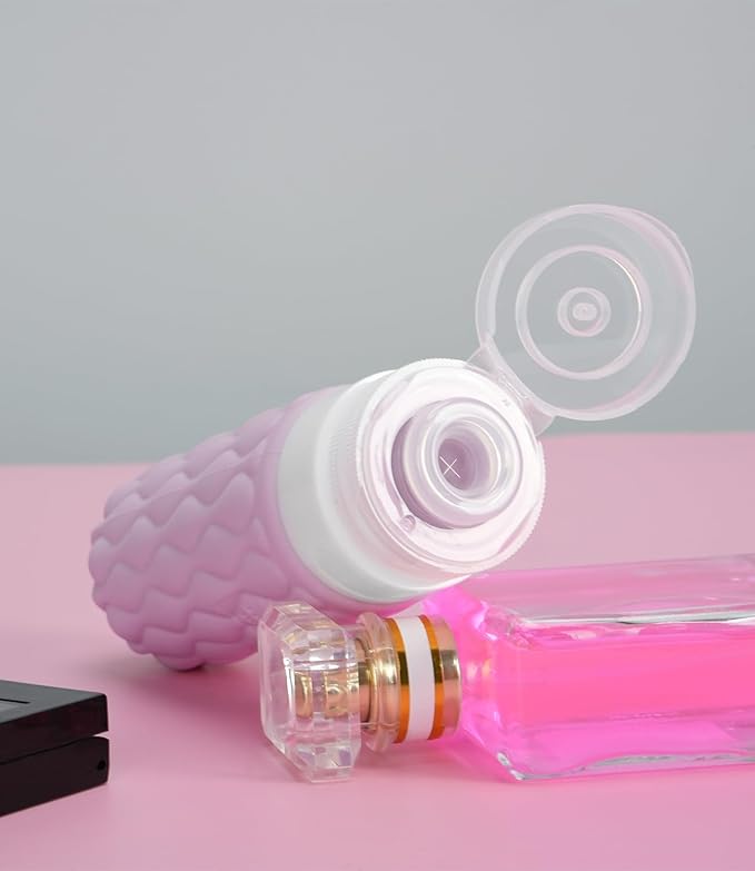 100 ml Silicone Travel Bottles for Toiletries with Labels/Clear Bag, Holiday Travel Essentials Leakproof Refillable Squeeze Travel Size Containers Set for Shampoo and Conditioner