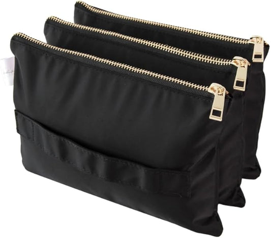 BOBBIE Accordion Travel Makeup Bag, Large Capacity Cosmetic Bags for Women, Durable & Compact Make up Organizer, Lightweight & Portable Zipper Pouch, Water-Resistant Toiletry Bag with 3 Compartments