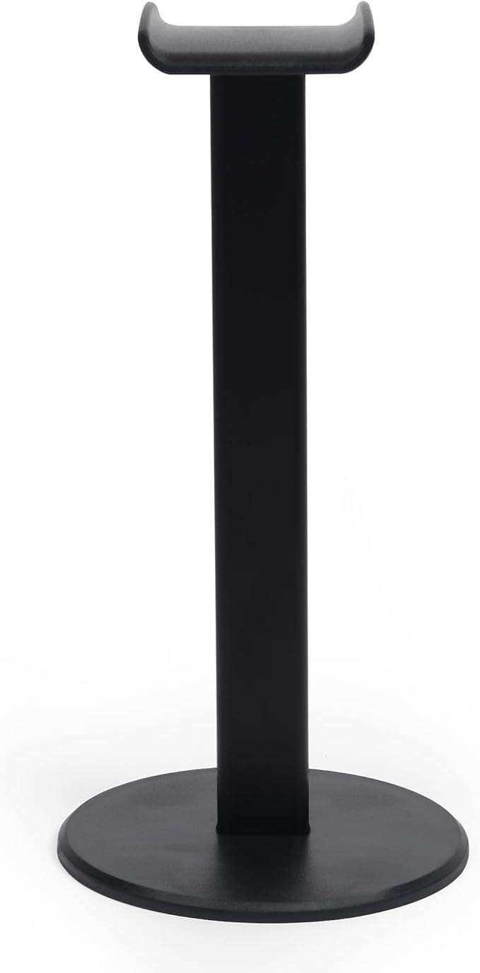 Headphone Stand for Desk, Curved Headset Stand with Aluminum Rod, Abs Solid Base, Gaming Headset Holder for Table Top,Headphone Accessories for Organization and Display (Black)