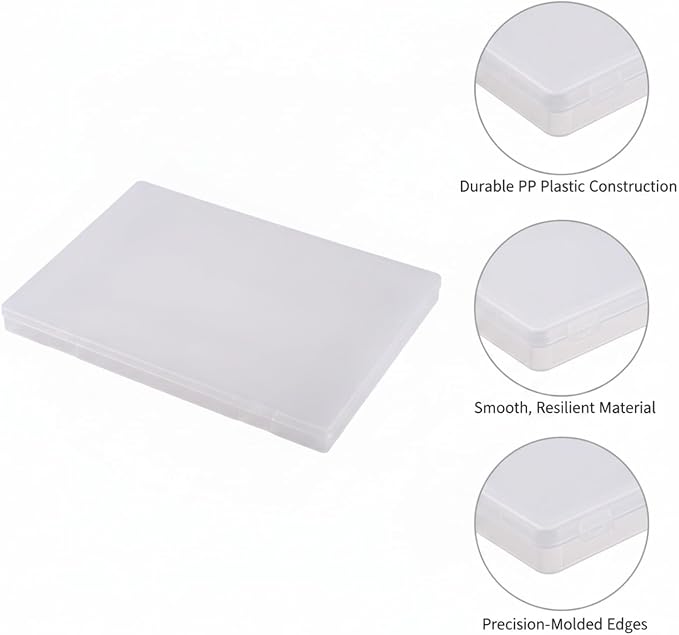 Storage Box, Transparent Stackable PP Plastic Container with Lid for Desktop Organization of Stationery and Documents (1 PC)