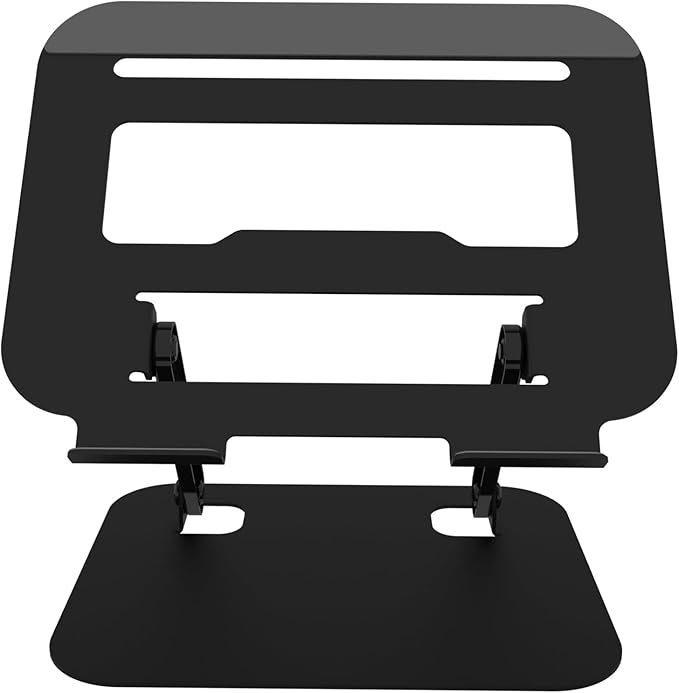 Adjustable Laptop Stand for Desk, Ultra Stable Metal Base Laptop Holder Riser, Fully Foldable for Storage and Easy to Carry, Fit for MacBook Pro/Air HP 14 All Under 16??Devices (Black)