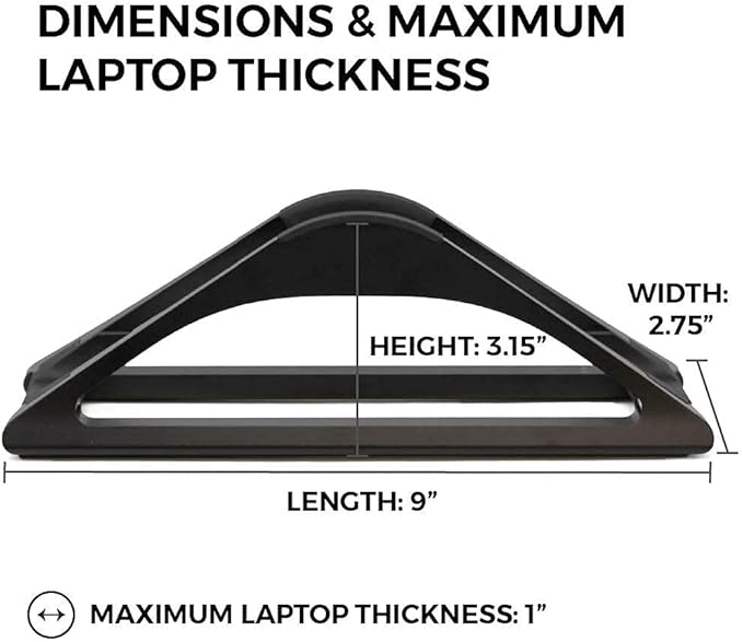 HumanCentric Vertical Laptop Stand for Desks in Matte Black, Upright Adjustable Holder to Dock Apple MacBook Stand, and Other Laptops to Organize Work & Home Office, Automatic Grip