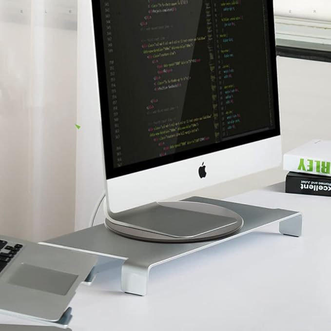 Aluminum 360° Rotation Monitor Swivel Base Computer Screen Monitor Turntable Stand Flat Panel TV Rotating Mat for iMac Laptop Potted Plants Arts Crafts Products Display Stand