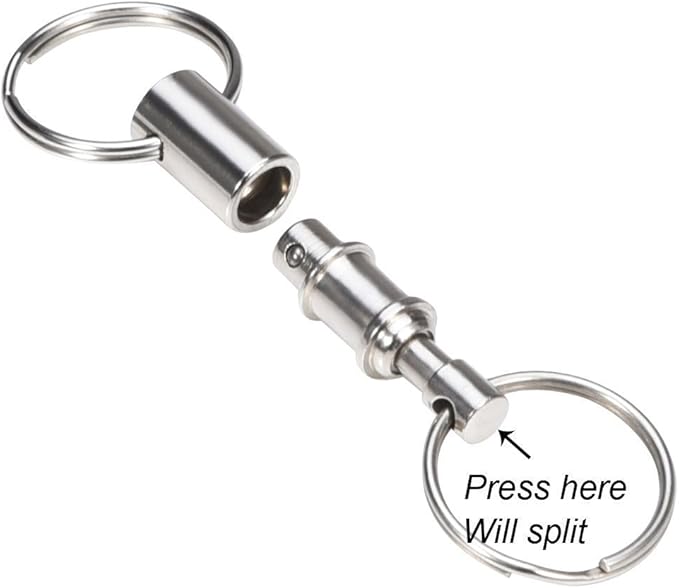 3 Pack Quick Release Detachable Pull Apart Key Rings Keychains,Double Spring Split Snap Seperate Chain Lock holder Convenient Accessory Gift (3Pack)