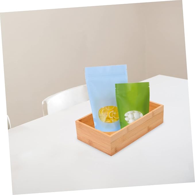 VALICLUD Bamboo Desktop Storage Box for Organizing Items Compact Khaki Design Wood Craft Versatile Storage for Home Office No Lid for Easy Access