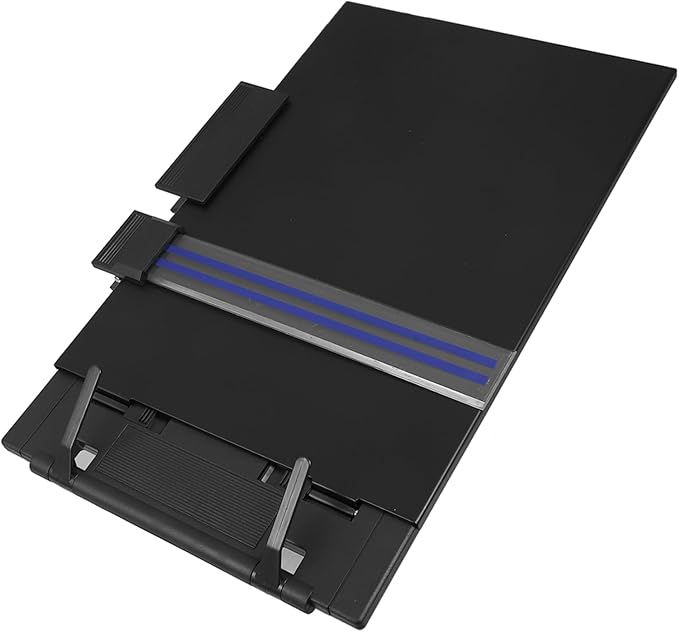 Adjustable Document Holder Stand for Desk Portable Retractable Book Stand with Multi Angle Tilt for Comfortable Reading and Typing Compact Office Book Clip Holder for Papers and