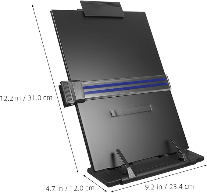 Holibanna Adjustable Folding Reading Stand Document Holder for Students Hands Copy Holder for Books Magazines and Documents