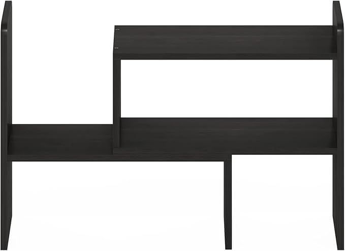 Furinno Classic Desktop Organizer Storage Rack Adjustable Free Style Rotation Display Bookshelf, Espresso 6.7D x 23.7W x 15.67H in