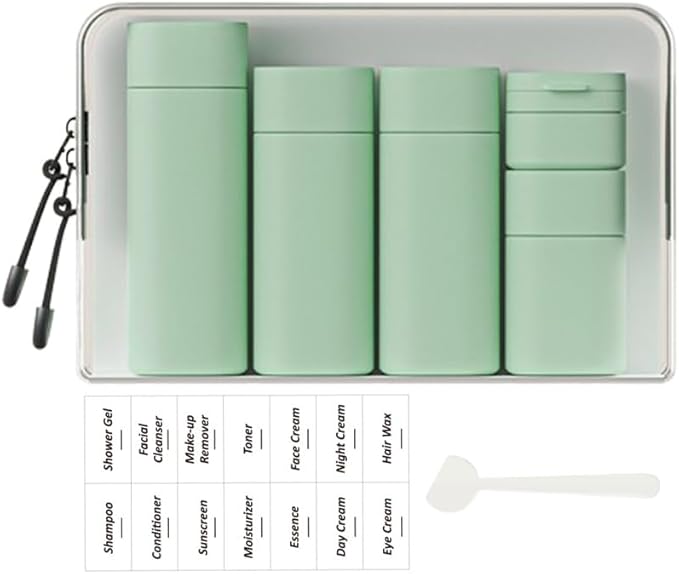 5 Pack Brief and Fashion Travel Bottles TSA Approved, BPA Free Travel Size Travel Containers Refillable Squeeze Bottles for Cosmetic Shampoo Cream Conditioner Lotion Soap… (Nordic green)
