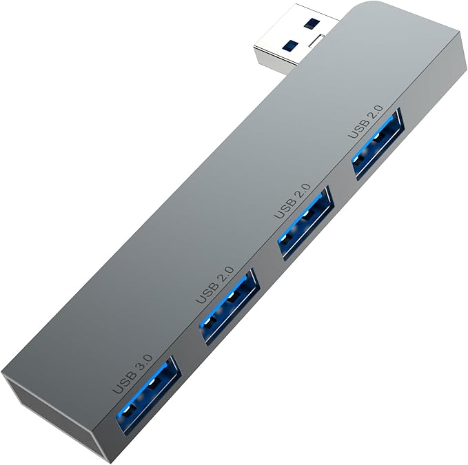 USB Hub, Fidioto 4-Port USB Hub(1 * 3.0 Hub, 3 * 2.0 Hub) USB Splitter for Laptop,Windows PC,Mac,Printer,Flash Drive,Mobile HDD, Notebook PC