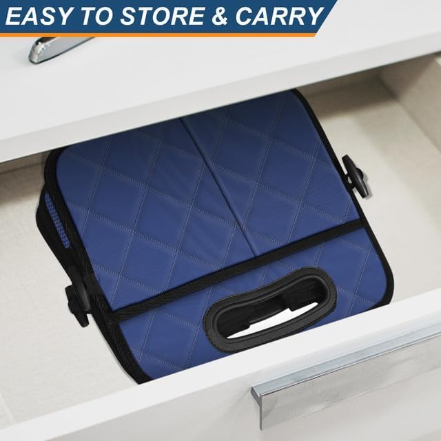 Deosk Collapsible Car Organizer with 6 Pockets, 50L Multi-Compartment Trunk Organizer, Accessories for Women/Men - Blue