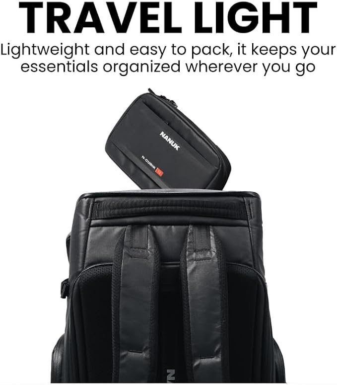 NANUK N-Cubik T1 Camera Bag Insert – Compact Water-Resistant Pouch – Shockproof Protective Camera Insert for Backpack – Perfect for Accessories & Gear (10” x 6.3” x 2”)