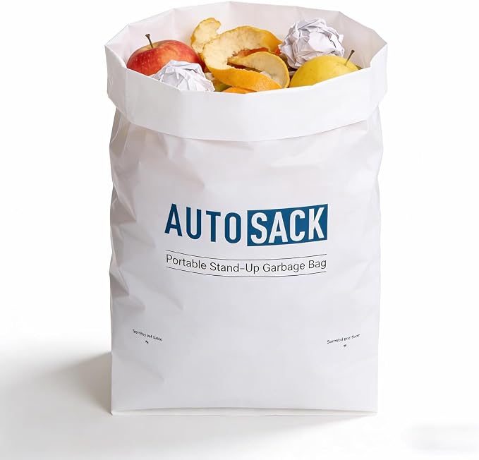 Annper Disposable Car Trash Bags for Garbage, 20 Pack 7.56" × 5.55" × 4.57" Vomit Bags with Recycled HDPE, Adhesive Hanging Trash Can Liners for Car Boat Plane Travel Camping Office Bedroom