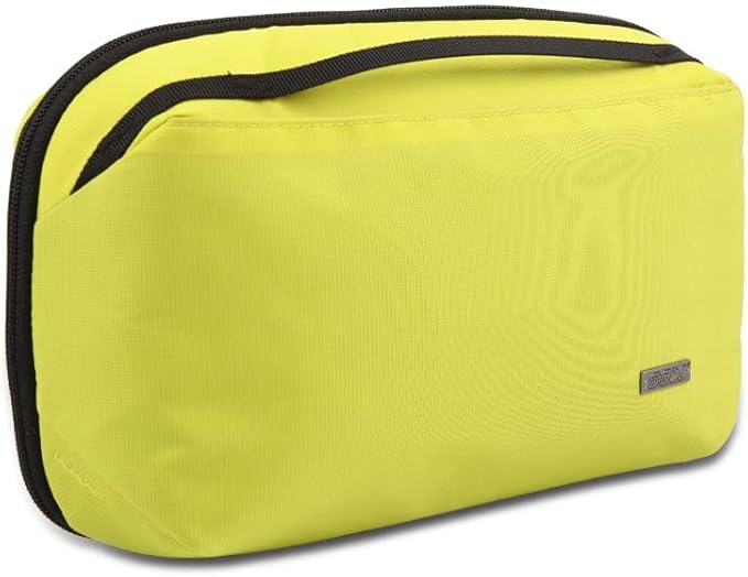 GOX Travel Toiletry Bag For Men, Dry Wet Separate Travel Toiletry Bag, Dopp Kit Case For Travel, Cosmetics Organizer Pouch (Lemon Lime)