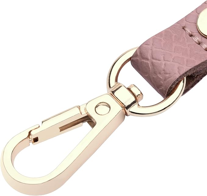 Wisdompro 2 Pcs Genuine Leather Keychain, Key Chain with Belt Loop Clip for Keys