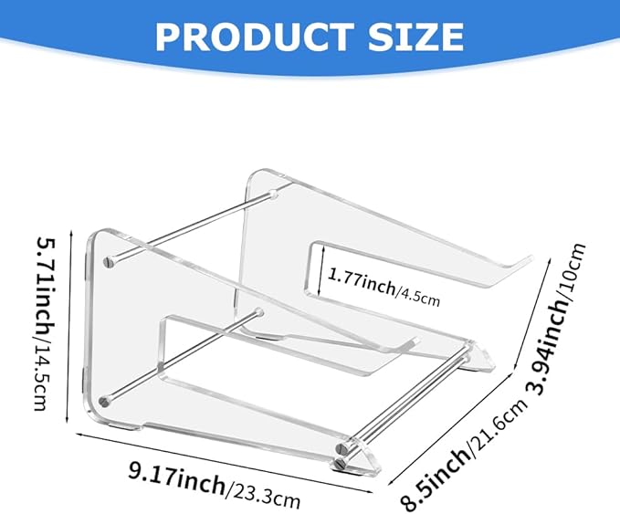 Acrylic Computer Riser Acrylic Laptop Stand for Desk Clear Laptop Stand Ergonomic Laptop Holder for Macbooks Notebooks (Transparent), 22359147