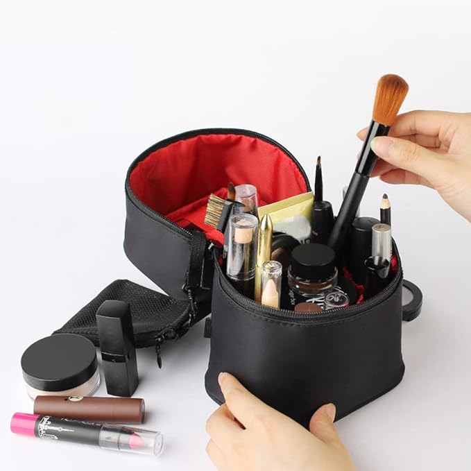 Makeup Bag Travel Cosmetic Bag 7.5x5.5x4.4 Inch Makeup Brush Holder Organizer Cute Portable Artist Toiletry Storage Bag Cosmetics Case for Women