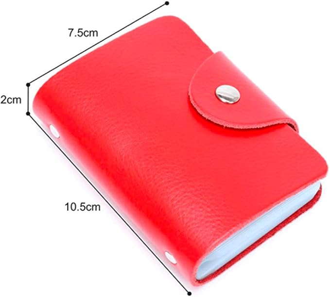 K Y KANGYUN Unisex Small Leather Credit Card Holder - 2 Pack (Redk&Brown)…