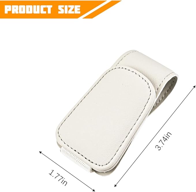 Sunglasses Holder for Car Visor, Microfiber Leather Magnetic Sun Visor Eyeglasses Hanger & Ticket Card Clip, Multi-Function Automotive Interior Glasses Mount, Universal Fit (Light Beige)