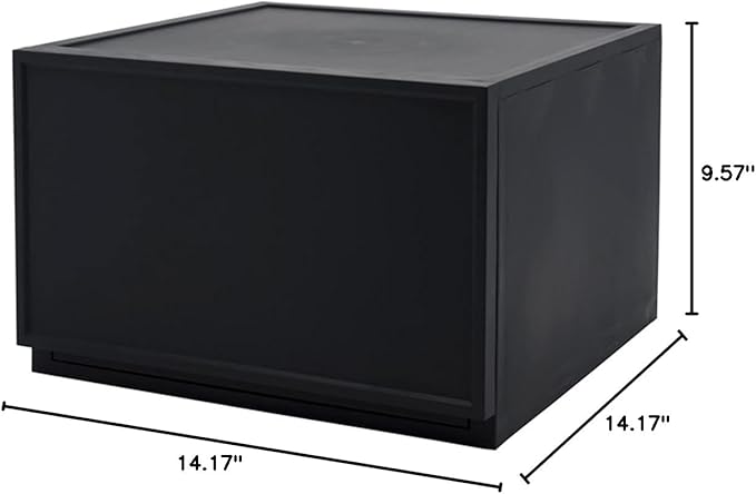 ASTAGE drawer block plastic bins stacking storage modular storage drawer home closet living office organizer with divider (Black, Medium C)