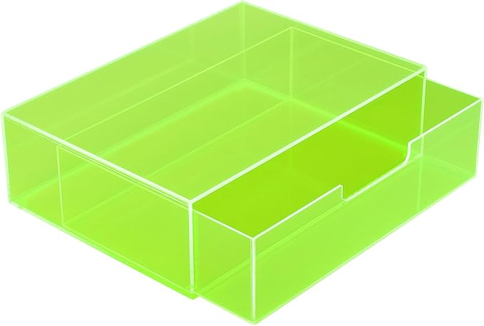 Gelite Acrylic Desk Organizer with Drawer for Makeup Vanity Stackable Desktop Storage Box for Office Supplies, 13.8 x 9.8 x 3.9’’, Neon Green