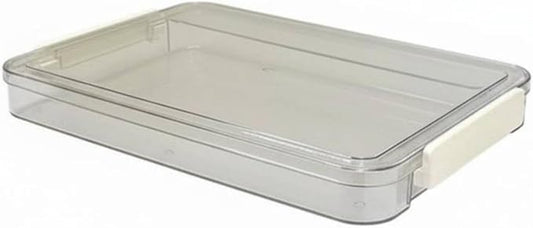 Document Organizer Transparent PET Filing Case Stackable Paper Holder Secure Closure Space-Saving Storage Suitable for Office Home Student Bookshelf, M