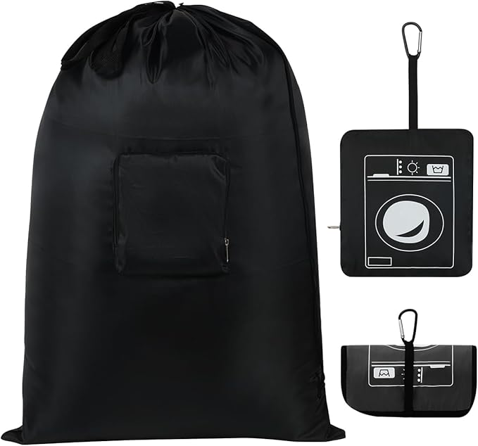 Extra Large Heavy Duty Laundry Bag - 24" x 33", Travel Laundry Bag With Handles for Dirty Clothes