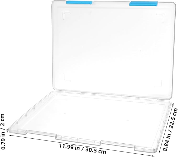 4pcs Clear File Boxes with Lids Transparent Plastic Document Organizer Stackable Desktop Storage Case for Office and Student Paper Management