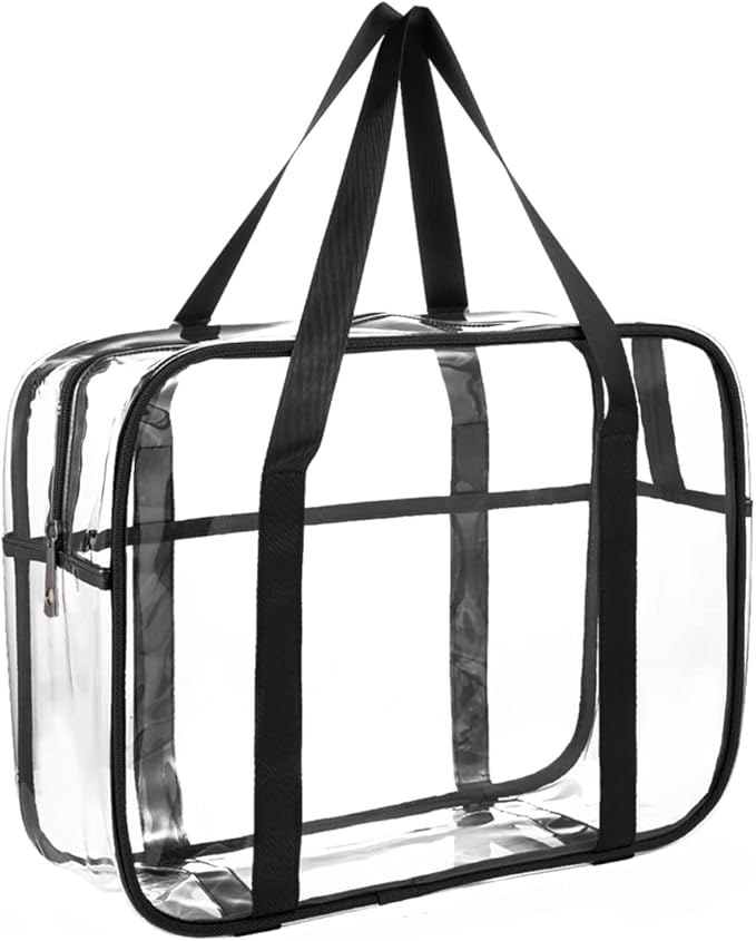 ONEGenug Clear Toiletry Bag Thick Transparent Cosmetic Bag Waterproof Makeup Artist Large Bag Diaper Case Luggage Organizer Storage Easy Clean Large