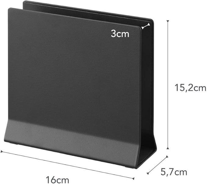 Yamazaki 4499 Slim Laptop Stand, Black, Approx. W 6.3 x D 2.2 x H 6.0 inches (16 x 5.7 x 15.2 cm), Tower Tower Laptop Storage, Vertical Placement, Space Saving