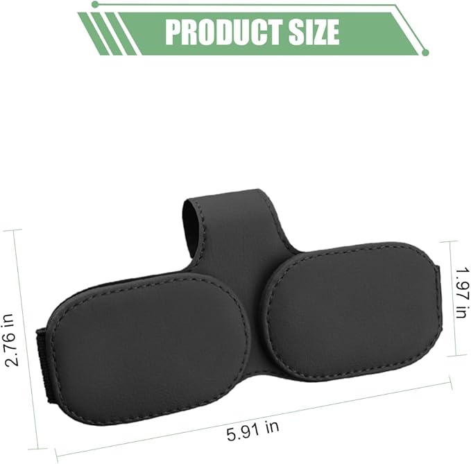 Sunglasses Holders for Car Visor, Magnetic Leather Vehicle Glasses Hanger with 2 Clips, Auto Interior Eyeglass Mount Organizer Accessories, Universal Fit (Black)