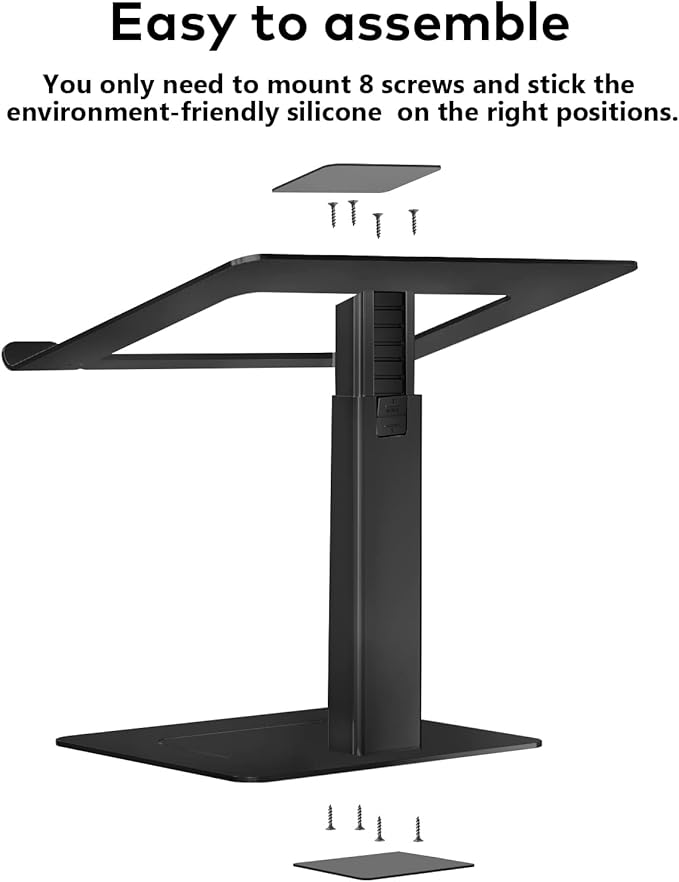 Laptop Stand for Desk, Ergonomic Aluminum Laptop Stand Adjustable Height from 7-15", Sitting and Standing Laptop Riser for 10-17" Notebook