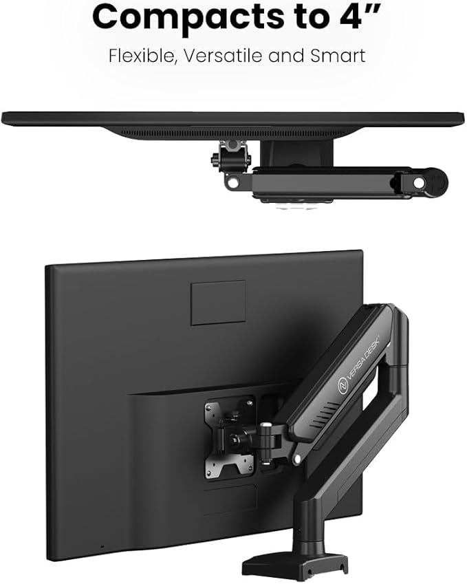 MotionArc??Single Balanced Monitor Arms | Effortless Adjustment | Internal Spring Mechanism | Outstanding Flexibility | 180 Degree Rotation | Fit Screen Size 17" - 32" | Computer Display Arm | Black