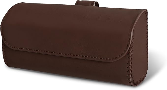 Sunglasses Holder for Car Sun Visor, Sunglass Organizer for Car, Magnetic Leather Eyeglasses Protective Storage Case, Waterproof Glasses Organizer Visor Accessories for Vehicles (Brown)
