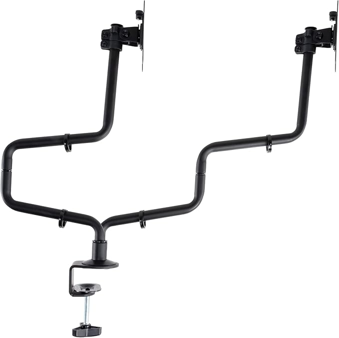 Allsop Dual Monitor Desk Mount Kit, Full Motion arms with Clamp On Mounting Base, Holds Two Computer Screens